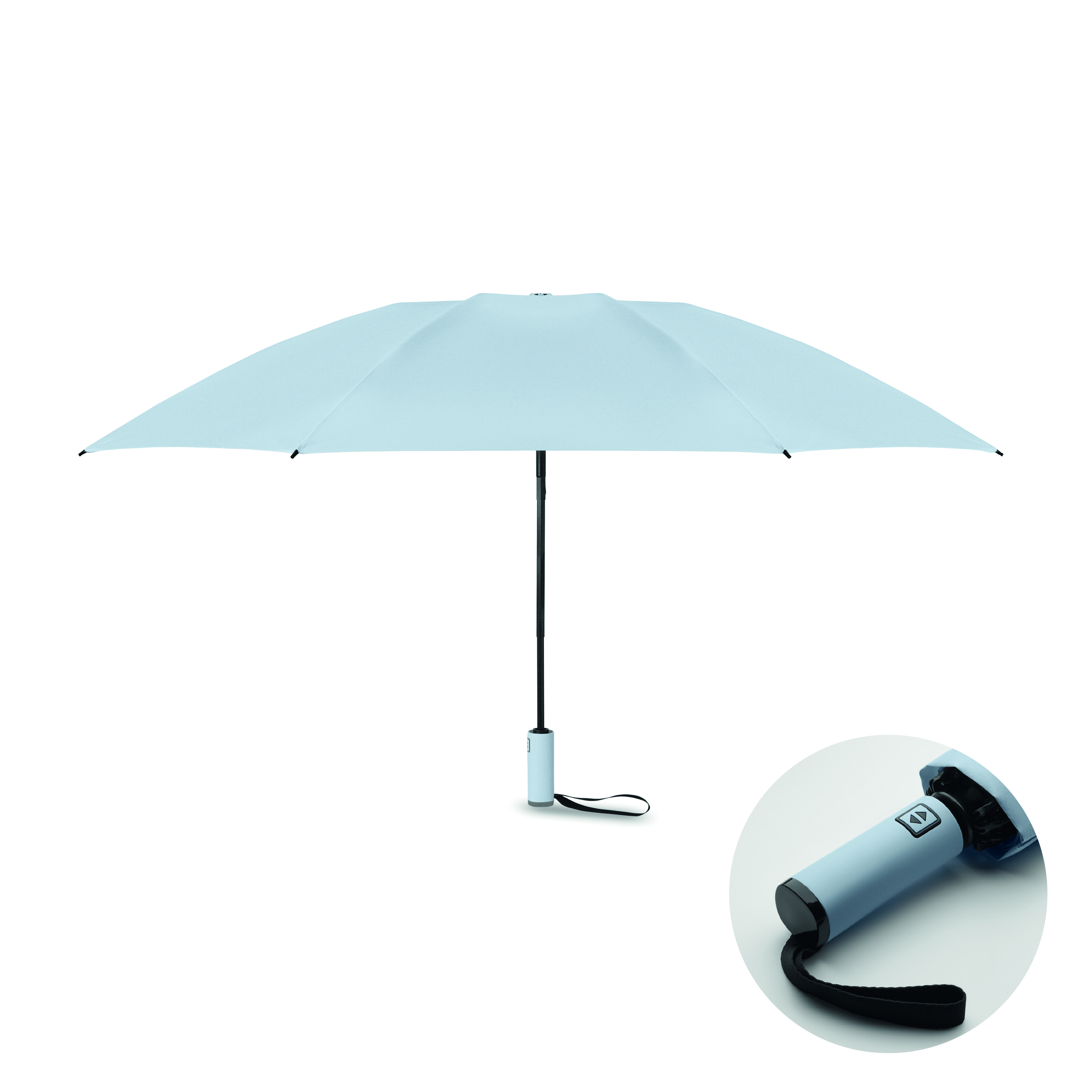 Parapluie 23" promotionnel en RPET 190T Agumbe bleu bébé